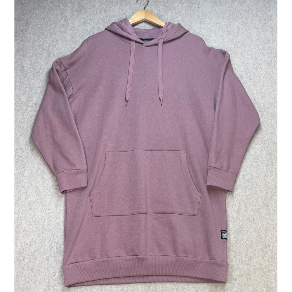 Admiral Womens Longline Hoodie Sweatshirt Dress Mauve Purple Large Athleisure